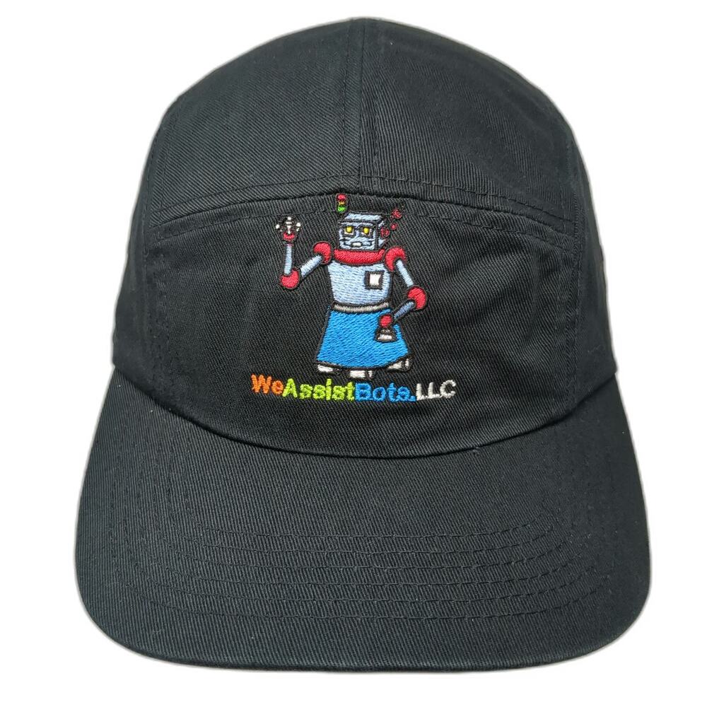 District 5 Panel Black One Size Hat Robot WeAssistBots LLC Graphic Cotton Strap